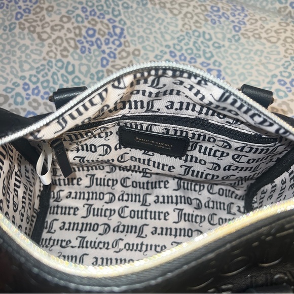 New Black Juicy Couture Purse Licorice Satchel Barrel Bag MSRP $99 Embossed - Picture 6 of 6